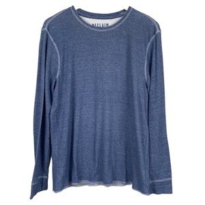 Reclaim Men’s Drop Needle Thermal Blue Long Sleeve Top Size Large